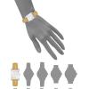 imageAnne Klein Womens Shiny CrocoGrain Leather Strap WatchTanSilver