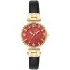 imageAnne Klein Womens Leather Strap WatchBlackBurgundy