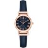 imageAnne Klein Womens Leather Strap WatchNavyRose GoldTone