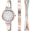imageAnne Klein Womens Premium Crystal Accented Bangle Watch Set AK2245Rose GoldSilver