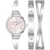 imageAnne Klein Womens Premium Crystal Accented Bangle Watch Set AK2245SilverPink