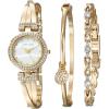 imageAnne Klein Womens Premium Crystal Accented Bangle Watch and Bracelet SetGold