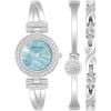 imageAnne Klein Womens Premium Crystal Accented Bangle Watch and Bracelet SetSilverLight Blue