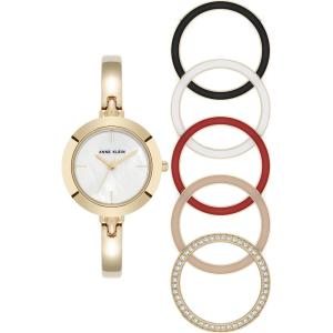 imageAnne Klein Womens Bangle Watch and Interchangeable Bezel SetGold