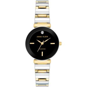 imageAnne Klein Womens Genuine Diamond Dial Bracelet WatchBlackTwoTone