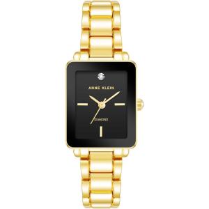 imageAnne Klein Womens Genuine Diamond Dial Bracelet WatchGoldBlack