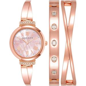 imageAnne Klein Womens Premium Crystal Accented Bangle Watch Set AK2245Rose Gold