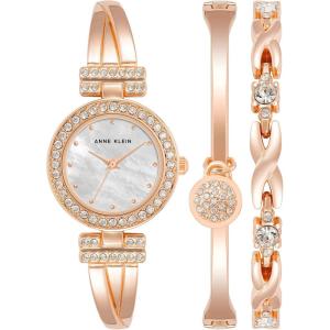 imageAnne Klein Womens Premium Crystal Accented Bangle Watch and Bracelet SetRose Gold