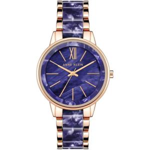 imageAnne Klein Womens Resin Bracelet WatchPearlescent NavyRose Gold