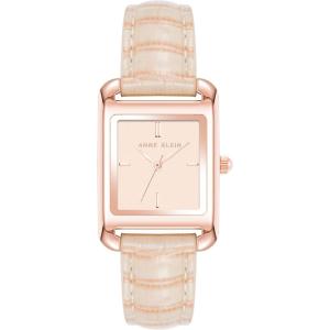 imageAnne Klein Womens Shiny CrocoGrain Leather Strap WatchBlush PinkRose Gold