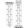 imageAnne Klein Fashion Bracelet for Apple Watch Secure Adjustable Apple Watch Replacement Band Fits Most WristsWhiteSilver