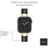 imageAnne Klein Leather Fashion Band for Apple Watch Secure Adjustable Apple Watch Band Replacement Fits Most WristsBlack CrocGold