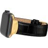 imageAnne Klein Leather Fashion Band for Apple Watch Secure Adjustable Apple Watch Band Replacement Fits Most WristsBlack CrocGold