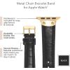 imageAnne Klein Leather Fashion Band for Apple Watch Secure Adjustable Apple Watch Band Replacement Fits Most WristsBlack CrocGold