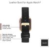 imageAnne Klein Leather Fashion Band for Apple Watch Secure Adjustable Apple Watch Band Replacement Fits Most WristsBlackGold