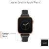 imageAnne Klein Leather Fashion Band for Apple Watch Secure Adjustable Apple Watch Band Replacement Fits Most WristsBlackRose GoldTone