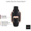 imageAnne Klein Leather Fashion Band for Apple Watch Secure Adjustable Apple Watch Band Replacement Fits Most WristsBlackRose GoldTone