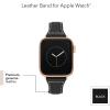 imageAnne Klein Leather Fashion Band for Apple Watch Secure Adjustable Apple Watch Band Replacement Fits Most WristsBlackRose GoldTone