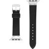 imageAnne Klein Leather Fashion Band for Apple Watch Secure Adjustable Apple Watch Band Replacement Fits Most WristsBlackSilver