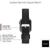 imageAnne Klein Leather Fashion Band for Apple Watch Secure Adjustable Apple Watch Band Replacement Fits Most WristsBlackSilver
