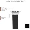 imageAnne Klein Leather Fashion Band for Apple Watch Secure Adjustable Apple Watch Band Replacement Fits Most WristsBlackSilver