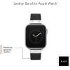 imageAnne Klein Leather Fashion Band for Apple Watch Secure Adjustable Apple Watch Band Replacement Fits Most WristsBlackSilver