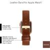 imageAnne Klein Leather Fashion Band for Apple Watch Secure Adjustable Apple Watch Band Replacement Fits Most WristsBrownGold