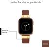 imageAnne Klein Leather Fashion Band for Apple Watch Secure Adjustable Apple Watch Band Replacement Fits Most WristsBrownGold
