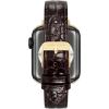 imageAnne Klein Leather Fashion Band for Apple Watch Secure Adjustable Apple Watch Band Replacement Fits Most WristsBrownGoldTone