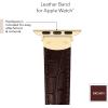 imageAnne Klein Leather Fashion Band for Apple Watch Secure Adjustable Apple Watch Band Replacement Fits Most WristsBrownGoldTone