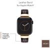 imageAnne Klein Leather Fashion Band for Apple Watch Secure Adjustable Apple Watch Band Replacement Fits Most WristsBrownGoldTone