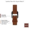 imageAnne Klein Leather Fashion Band for Apple Watch Secure Adjustable Apple Watch Band Replacement Fits Most WristsBrownSilver