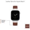 imageAnne Klein Leather Fashion Band for Apple Watch Secure Adjustable Apple Watch Band Replacement Fits Most WristsBrownSilver