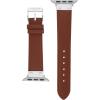 imageAnne Klein Leather Fashion Band for Apple Watch Secure Adjustable Apple Watch Band Replacement Fits Most WristsBrownSilver
