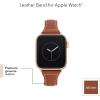imageAnne Klein Leather Fashion Band for Apple Watch Secure Adjustable Apple Watch Band Replacement Fits Most WristsBrownSilverTone