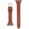 imageAnne Klein Leather Fashion Band for Apple Watch Secure Adjustable Apple Watch Band Replacement Fits Most WristsBrownSilverTone