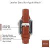 imageAnne Klein Leather Fashion Band for Apple Watch Secure Adjustable Apple Watch Band Replacement Fits Most WristsBrownSilverTone