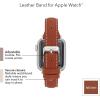 imageAnne Klein Leather Fashion Band for Apple Watch Secure Adjustable Apple Watch Band Replacement Fits Most WristsBrownSilverTone