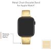 imageAnne Klein Leather Fashion Band for Apple Watch Secure Adjustable Apple Watch Band Replacement Fits Most WristsGold