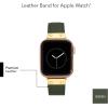 imageAnne Klein Leather Fashion Band for Apple Watch Secure Adjustable Apple Watch Band Replacement Fits Most WristsGreenGold