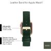 imageAnne Klein Leather Fashion Band for Apple Watch Secure Adjustable Apple Watch Band Replacement Fits Most WristsGreenGold