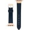 imageAnne Klein Leather Fashion Band for Apple Watch Secure Adjustable Apple Watch Band Replacement Fits Most WristsNavyRose GoldTone
