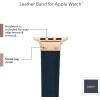 imageAnne Klein Leather Fashion Band for Apple Watch Secure Adjustable Apple Watch Band Replacement Fits Most WristsNavyRose GoldTone