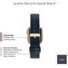 imageAnne Klein Leather Fashion Band for Apple Watch Secure Adjustable Apple Watch Band Replacement Fits Most WristsNavyRose GoldTone