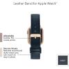 imageAnne Klein Leather Fashion Band for Apple Watch Secure Adjustable Apple Watch Band Replacement Fits Most WristsNavyRose GoldTone