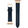 imageAnne Klein Leather Fashion Band for Apple Watch Secure Adjustable Apple Watch Band Replacement Fits Most WristsNavyRose GoldTone
