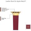 imageAnne Klein Leather Fashion Band for Apple Watch Secure Adjustable Apple Watch Band Replacement Fits Most WristsRedGold