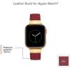 imageAnne Klein Leather Fashion Band for Apple Watch Secure Adjustable Apple Watch Band Replacement Fits Most WristsRedGold