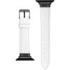 imageAnne Klein Leather Fashion Band for Apple Watch Secure Adjustable Apple Watch Band Replacement Fits Most WristsWhiteGunmetal