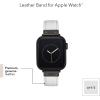 imageAnne Klein Leather Fashion Band for Apple Watch Secure Adjustable Apple Watch Band Replacement Fits Most WristsWhiteGunmetal